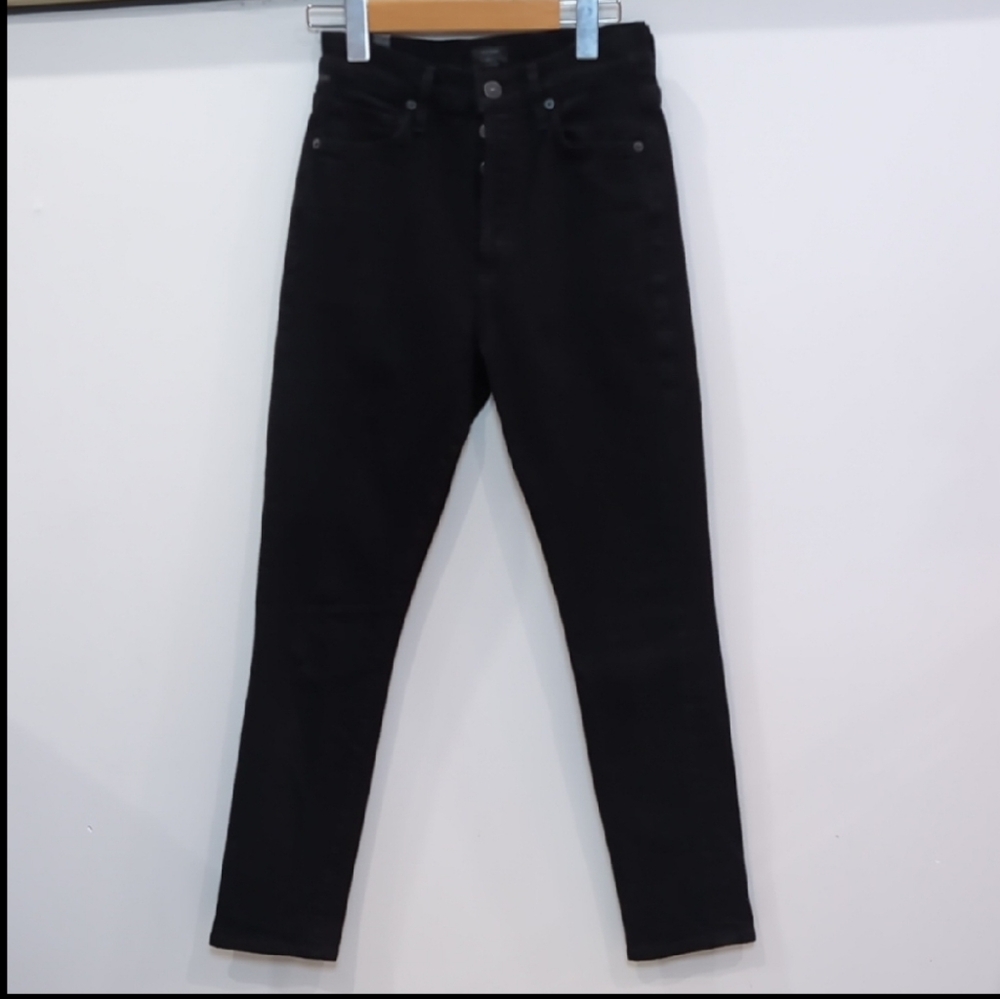 CITIZENS OF HUMANITY | Women's Black Olivia High-Rise Slim Ankle Jeans - Picture 5 of 10